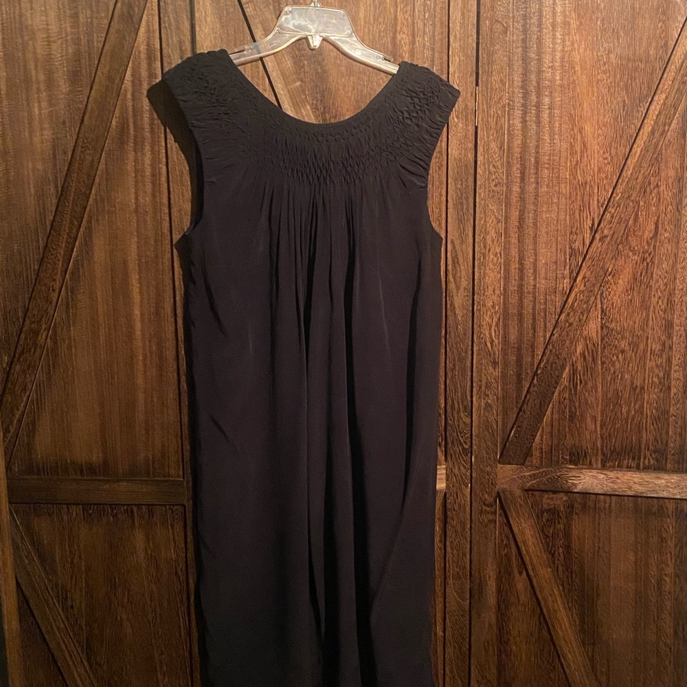 J. Jill Black Crinkle Sleeveless Dress, M, 100% Silk - Picture 4 of 10